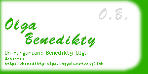 olga benedikty business card